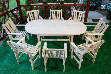  Minőségi fa kerti bútor, étkezö terasz garnitúra a gyártótó