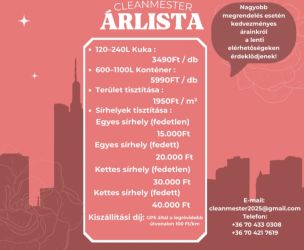 Síremlék, kuka, konténer, térkő tisztítás!