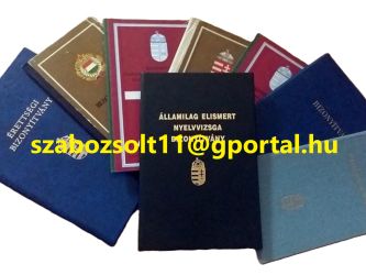 Eladó Diploma Nyelvvizsga Érettségi OKJ Bizonyítvány!