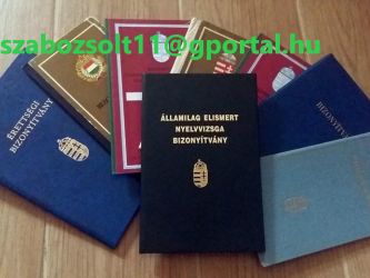 Eladó Diploma Nyelvvizsga Érettségi OKJ Bizonyítvány!