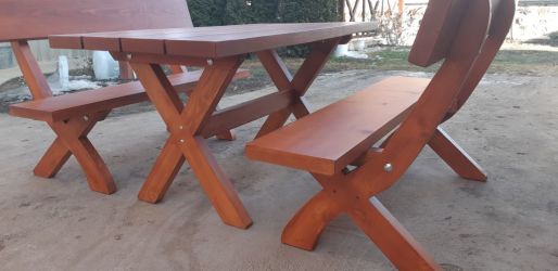 Masziv fa kerti bútor, sörpad garnitúra a gyártótól 