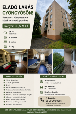 Eladó 2 szobás ingatlan Gyöngyös