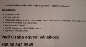 Lakások és házak teljes körű felújítása, javítása