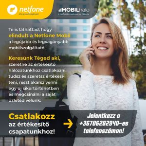 Netfone mobilcsomag értékesítő