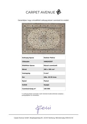 Keshan Patina iráni kézi szőnyeg