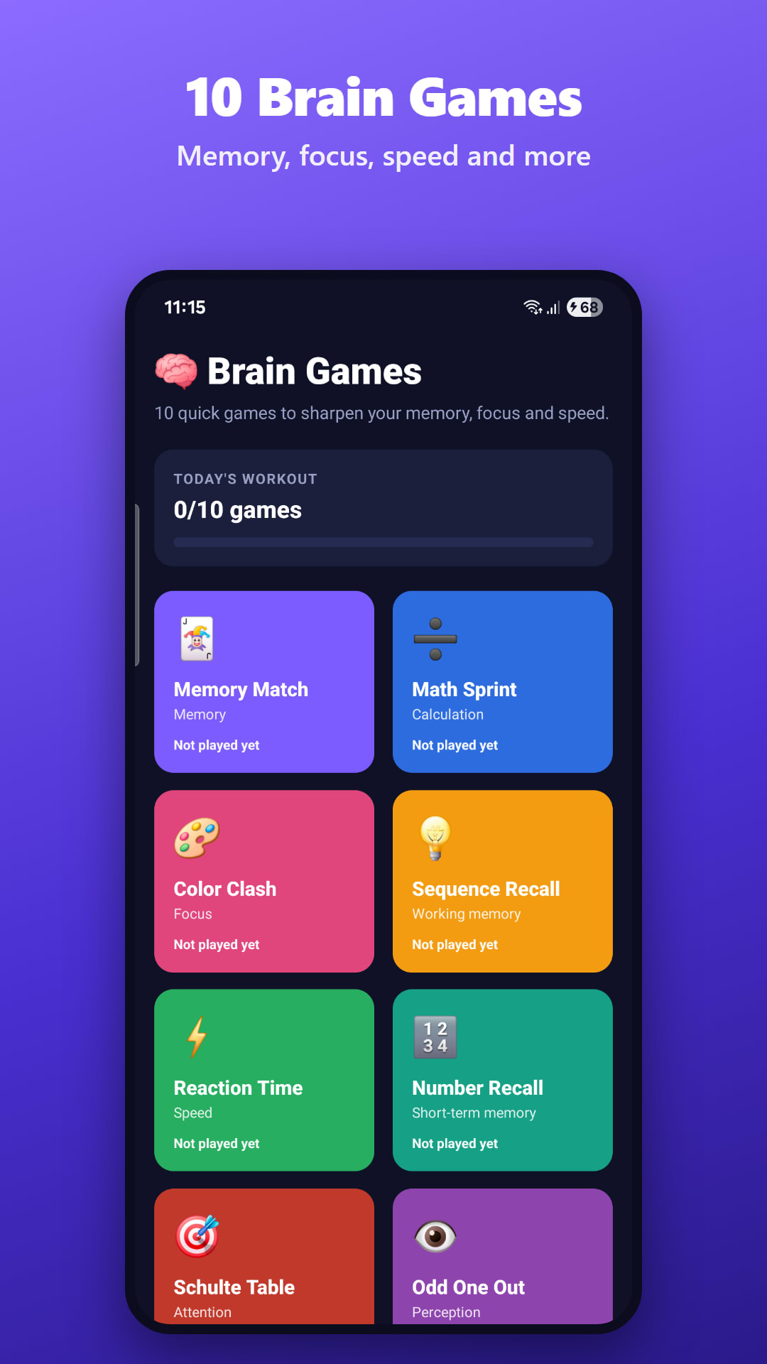 Brain Games: Train Your Mind for Android — screen 1