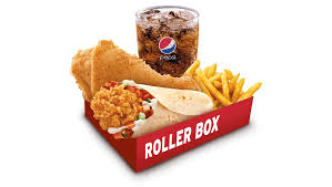 Lunch Box (1 pc leg, 3 pc wings, 3 pc strips, regular fries, Pepsi 1/2 Ltr)