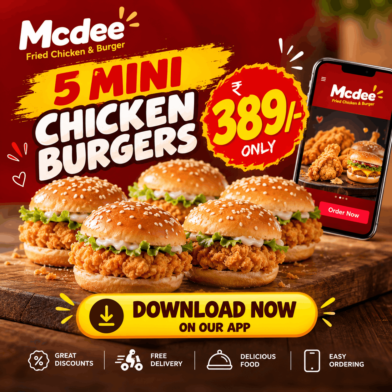 5 Mini chicken Burger