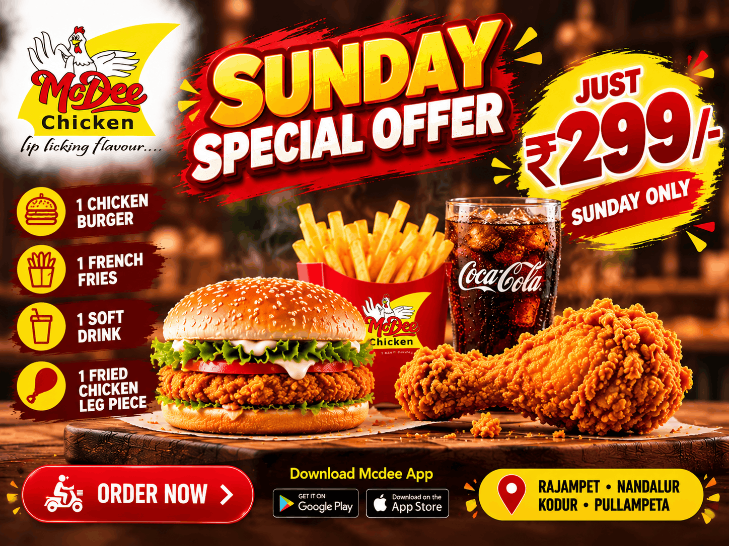 🍔 Make Your Sunday Extra Delicious with Mcdee! 🍗