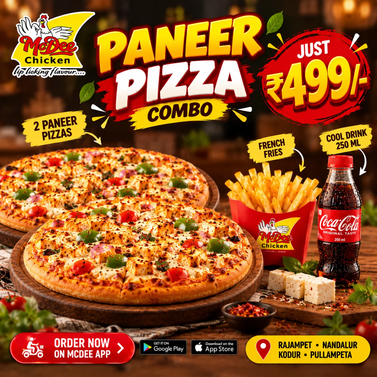 Mcdee Paneer Pizza Party Combo – ₹500