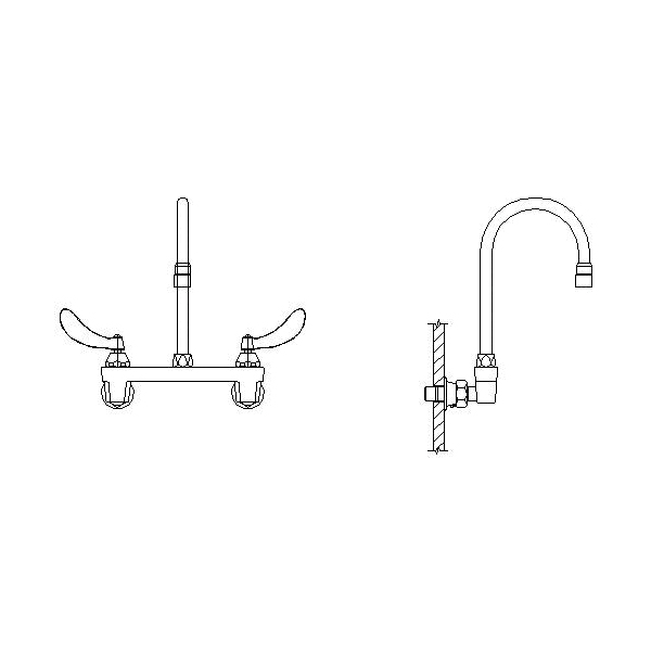 Aquifer Distribution DELTA 28C4924 Sink Faucet, Wall Mount, 2 Handles