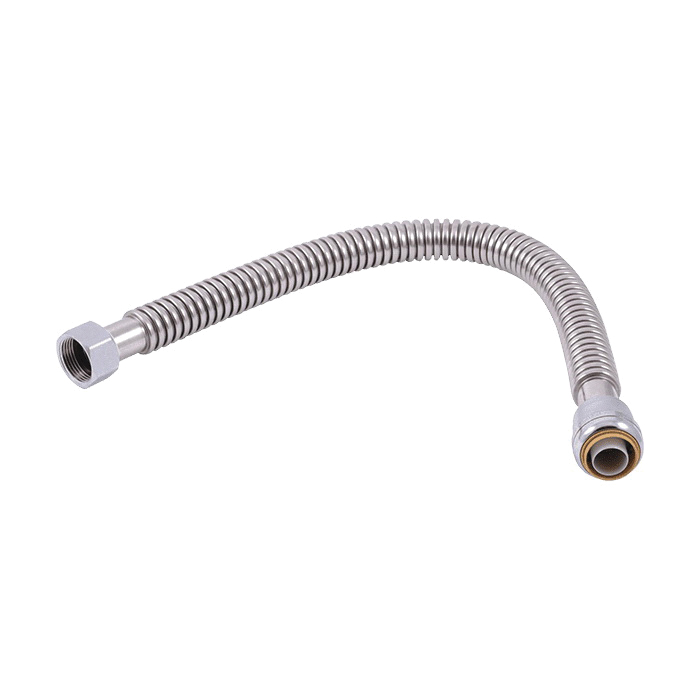 Aquifer Distribution | Sharkbite SS3094FLEX24LF Corrugated Flexible Water  Heater Connector, 1 in Nominal, FNPT End Style, 24 in L, Stainless Steel,  Domestic