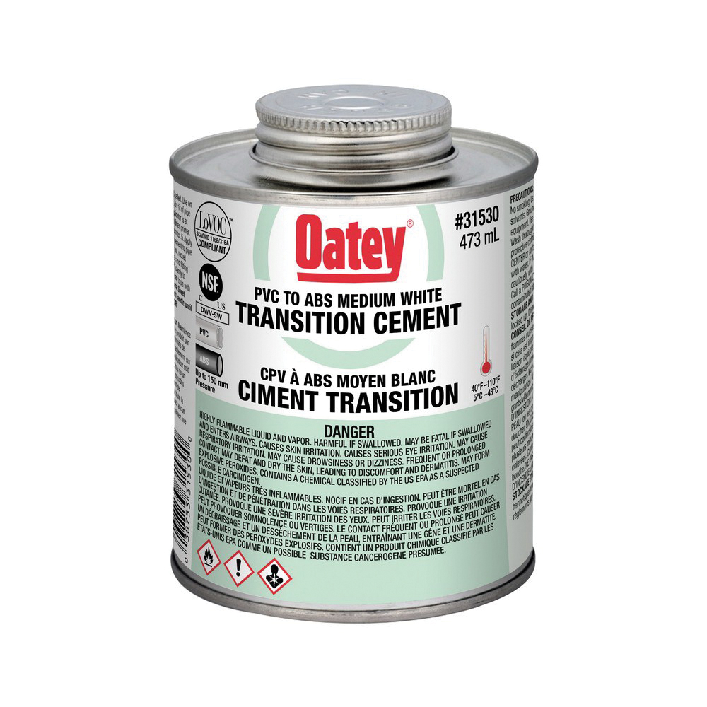 Aquifer Distribution Oatey 31530 ABS to PVC Transition Cement, 473 mL