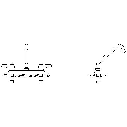 Aquifer Distribution DELTA 26C3233 Sink Faucet, Commercial, 1.5 gpm Flow Rate, 8 in Center