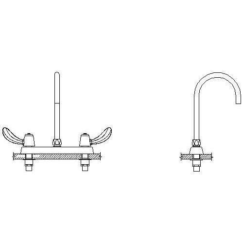 Aquifer Distribution DELTA 26C3972 Sink Faucet, Commercial, 1.5 gpm Flow Rate, 8 in Center