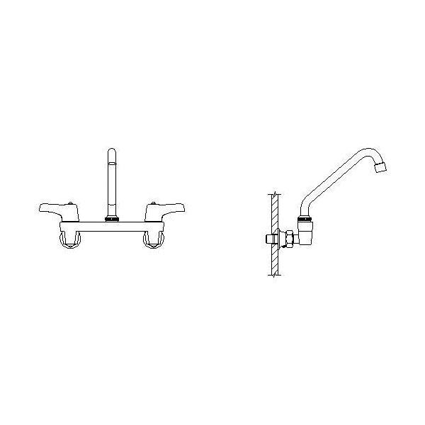 Aquifer Distribution DELTA 28C4243 Sink Faucet, Wall Mount, 2 Handles