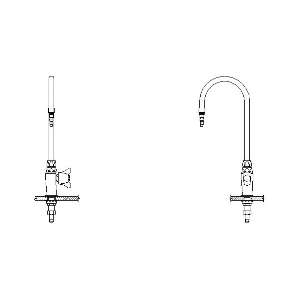 Aquifer Distribution DELTA W6601 Single Water Faucet, 4 gpm Flow Rate, Polished Chrome, 1