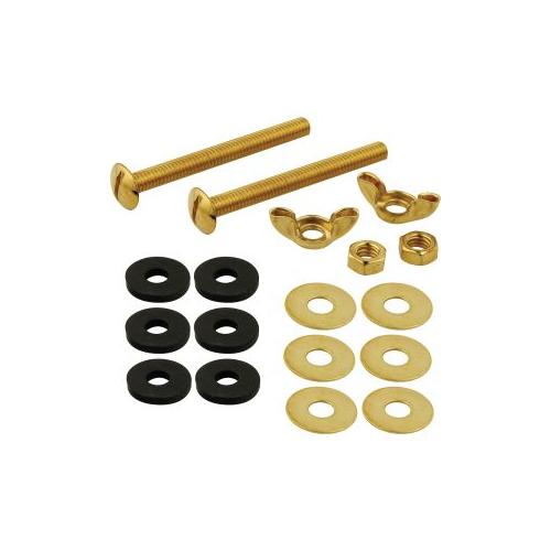Aquifer Distribution Master Plumber 209BF Toilet Tank Mounting Bolt Set, Brass, Black/Brass