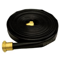 Aquifer Distribution  GREENLINE G1942-150B50 G1921 Double-jacket  Industrial Fire Hose Assembly, 1-1/2 in ID, 50 ft L, 300 psi Working, Black  rubber