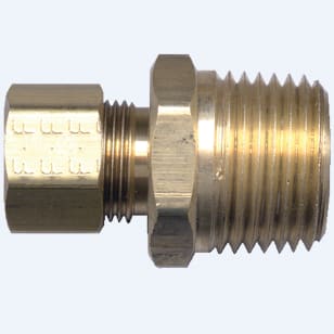 626 - BRASS COMPRESSION COUPLING 3/8 OD