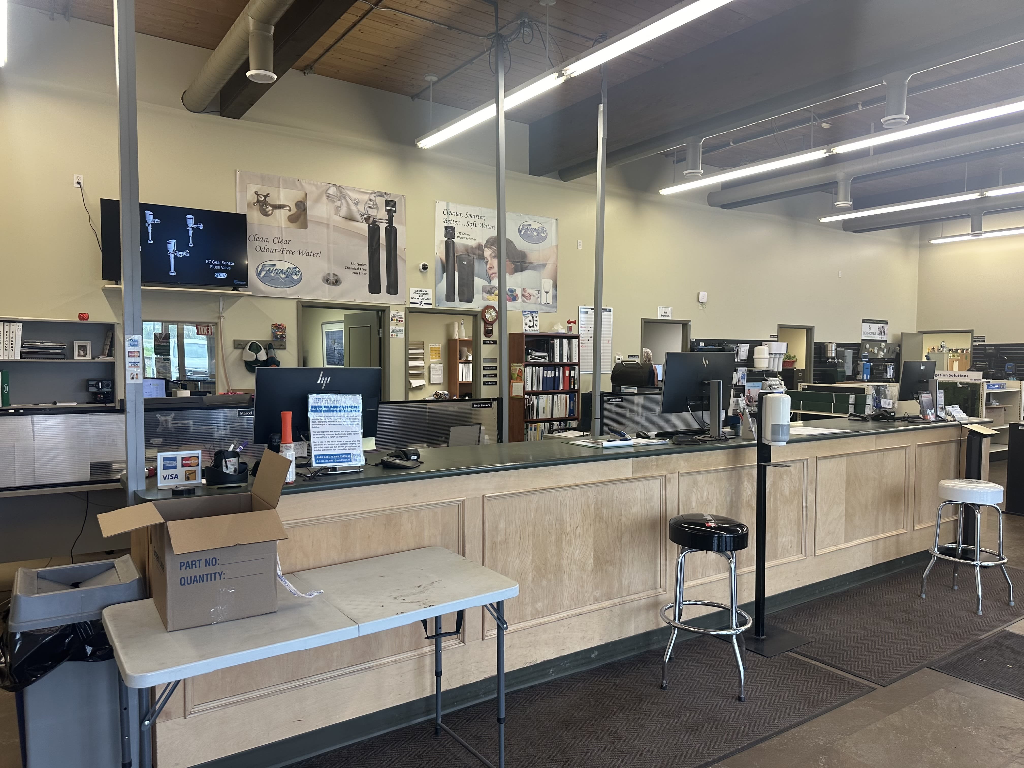 Counter inside Anderson Pump House North Battleford