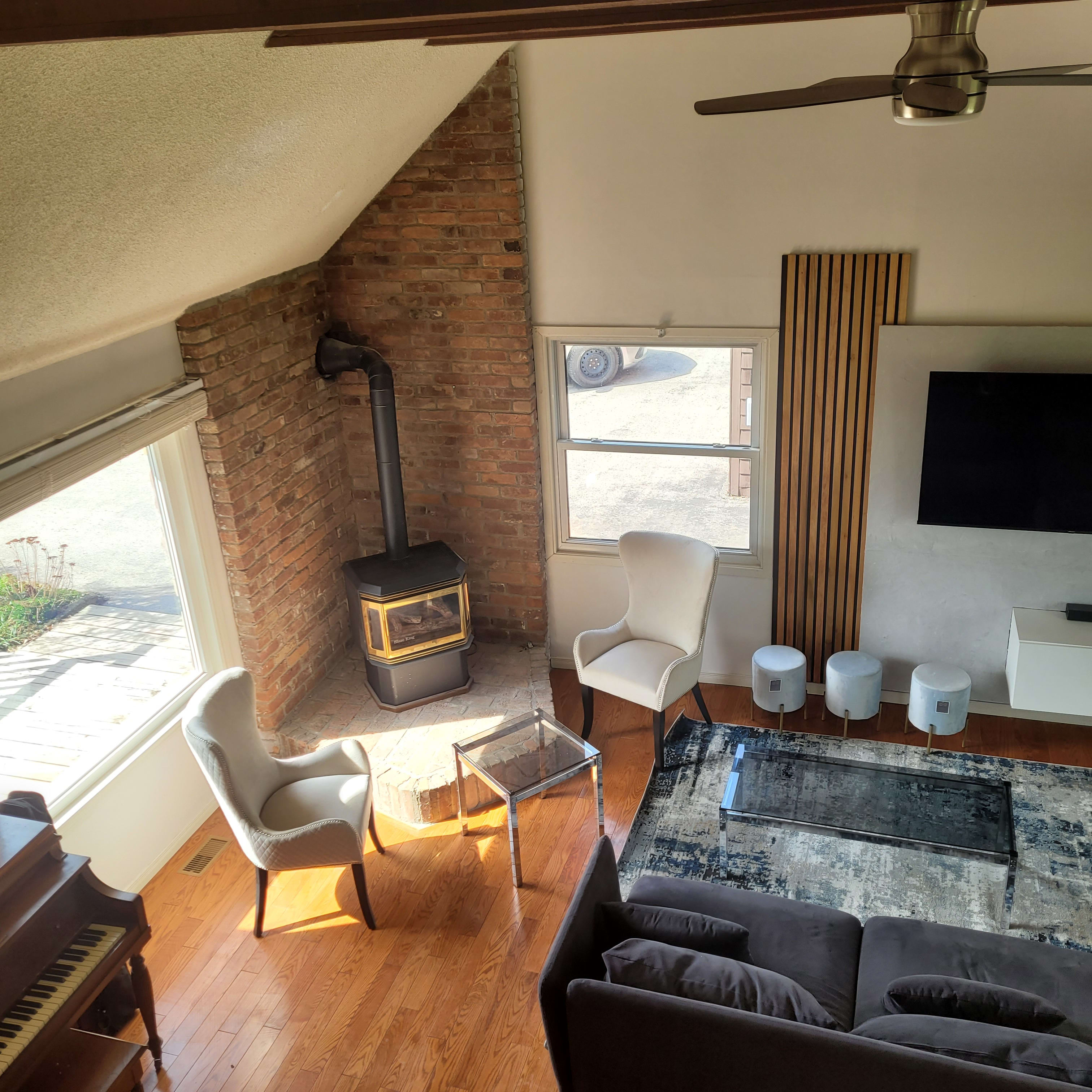 Living Room fireplace top view