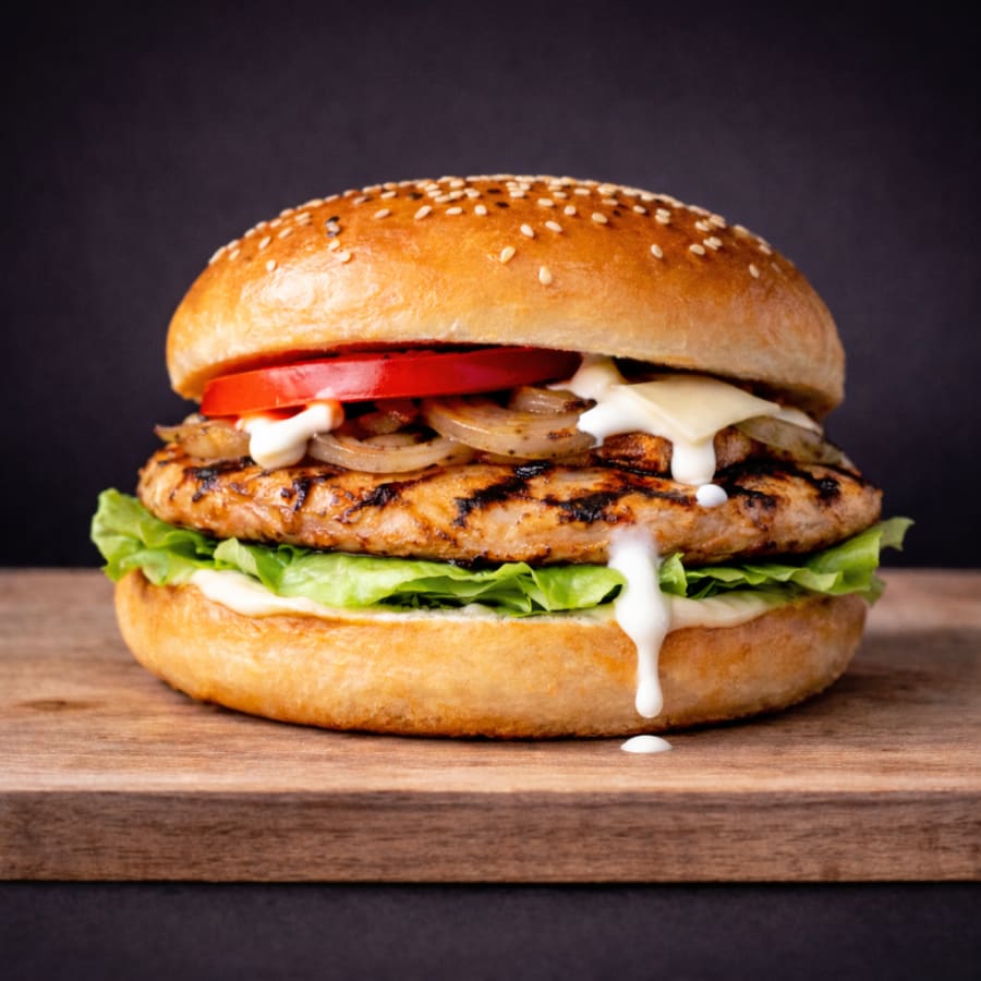 Smoked chicken burger