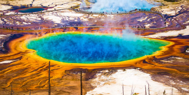 Grand Prismatic Spring - https://www.flickr.com/photos/tupulak/16538659811/in/photolist-rcsXn6-VZrfUr-foPUeK-VZrfsV-VZrh8t-atWsyj-X9XT7s-atTNdK-fbnfU9-X9XTTY-WBVk3b-ju1Aep-oCoyi-fBcenJ-ogMJHG-ckeNuE-nMAARA-X4pBDS-pp5Ygq-5kXFtC-o4YpAU-o4WZPN-ant2Bt-o6QsHa-XpZCgR-rPaRw7-fm9dmi-YsuZd2-o6RXtK-WXRKaQ-8nrjrQ-oo9ArT-o6W8zq-eRHuyR-foPUsi-pefYT9-a83z7o-6xbbK5-ogDJF5-opBQ7L-q8AgEi-BGkosc-o4YuYE-RoPCcz-o4MssM-XjqeTG-nMAA6N-o4Yvdq-o4YzF5-nMAq1i