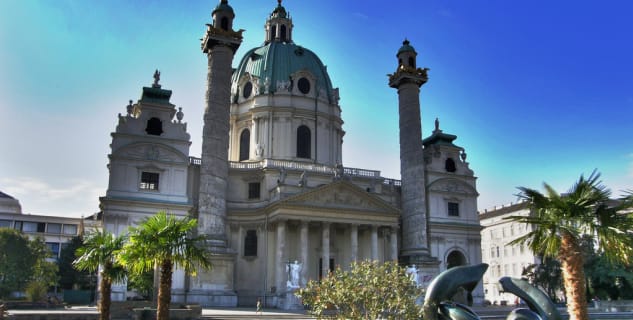 Karlskirche - https://www.flickr.com/photos/16kiwi/6146115243/in/photolist-an7rWc-Ug5At-8w3MpN-8vZJZX-5hKQ4L-8kWoh2-8vZKeP-7PLmkJ-64UzFS-7PLmvs-2ZjDzu-i3jQ3-tRuMk-i3keE-oxT4iV-5m1YVD-eitq4C-4FgDy9-o7UrK2-88aVQb-vHdKs-4DoZfr-aSZeSZ-5adMgw-nXmR9A-4TSiqj-68yKot-9YwVM3-cJLBxW-9YwVHj-88aUx1-7LxZGu-J5hAo3-bLMSdR-4TSgqY-9Yu1YD-9Yu1SZ-7LtZAn-eR8eJj-5pdYUW-5adLgo-y5q8d-2qwL3-9TLLgD-xriUr-aw3TJK-gwFgtS-5oiXzr-887GuK-5MScim