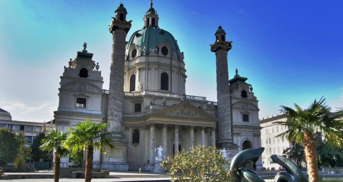 Karlskirche - https://www.flickr.com/photos/16kiwi/6146115243/in/photolist-an7rWc-Ug5At-8w3MpN-8vZJZX-5hKQ4L-8kWoh2-8vZKeP-7PLmkJ-64UzFS-7PLmvs-2ZjDzu-i3jQ3-tRuMk-i3keE-oxT4iV-5m1YVD-eitq4C-4FgDy9-o7UrK2-88aVQb-vHdKs-4DoZfr-aSZeSZ-5adMgw-nXmR9A-4TSiqj-68yKot-9YwVM3-cJLBxW-9YwVHj-88aUx1-7LxZGu-J5hAo3-bLMSdR-4TSgqY-9Yu1YD-9Yu1SZ-7LtZAn-eR8eJj-5pdYUW-5adLgo-y5q8d-2qwL3-9TLLgD-xriUr-aw3TJK-gwFgtS-5oiXzr-887GuK-5MScim