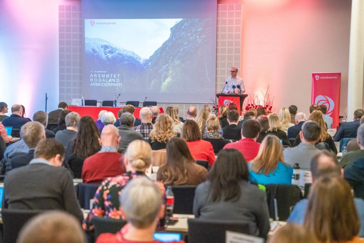 Jonas Gahr Støre på Rogaland Ap årsmøte 2023