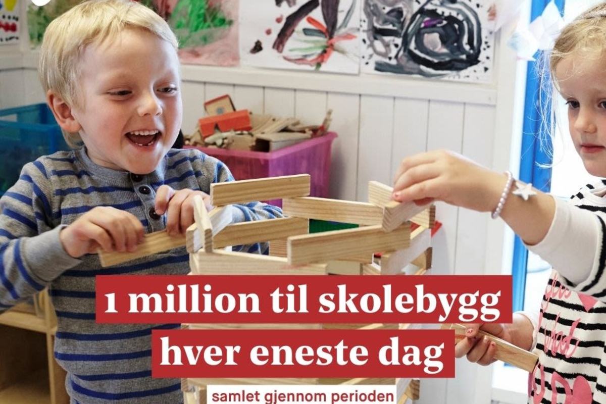 1 million til skolebygg  hver eneste dag