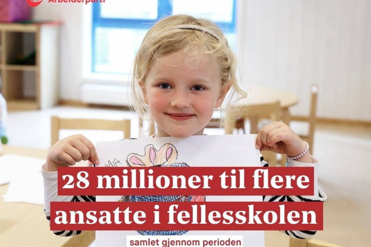 28 millioner til flere ansatte i fellesskolen!
