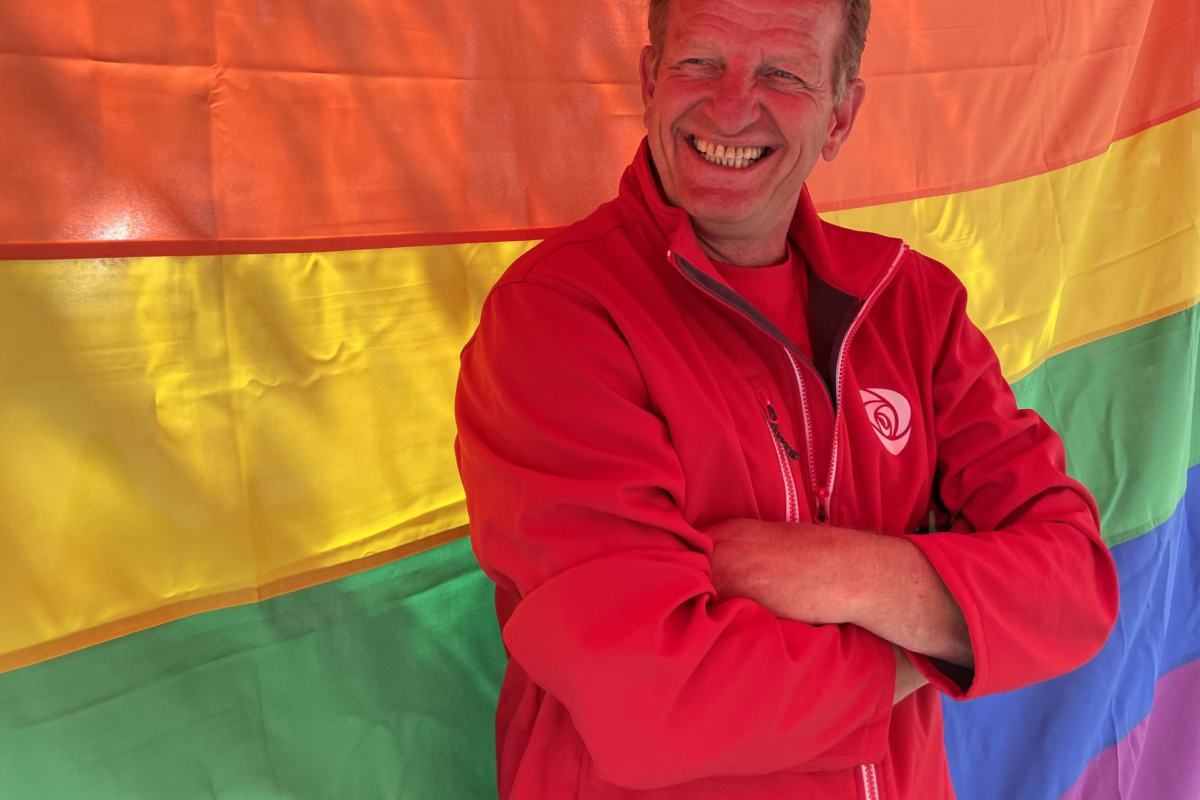 Bjørn ifm feiring av pride i Sandefjord