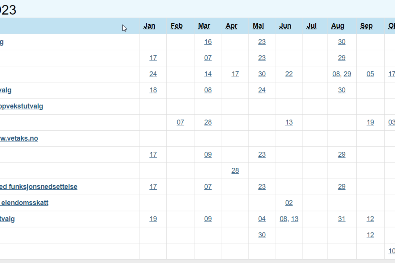 Kommunal møteplan 2023
