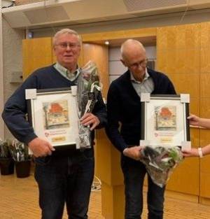 Kjell Sund og Johannes Thu fikk påskjønnelse for 50 års medlemskap