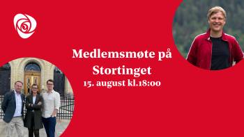 Banner til medlemsmøte på stortinget