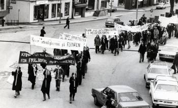 Bilde av 8. mars tog i Pedersgaten 1979