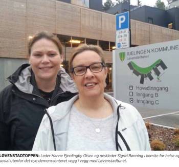 Aps leder og nestleder i komité for helse og sosial, Hanne F. Olsen og Sigrid Rønning.