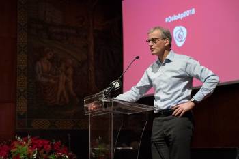 Partileder Jonas Gahr Støre taler til årsmøtet i Oslo Ap 16. mars 2018