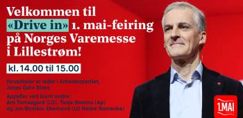 Banner for markering Lillestrøm 1. mai 2020