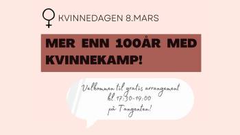 Invitasjon til 8.mars-arrangement med bilde