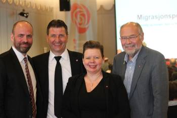 Stortingsrepresentantene Arild Grande, Stein Erik Lauvås, Svein Roald Hansen og Siv Henriette Jacobsen