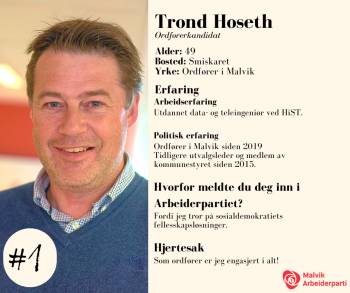 Profil av ordførerkandidat Trond Hoseth