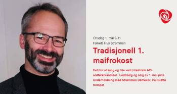 Ordførerkandidat Jørgen Vik skal være hovedtaler på 1. mai frokosten på Strømmen
