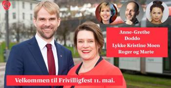 Marte Mjøs Persen og Roger Valhammer ønsker velkommen til frivilligfest