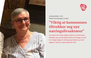 Mildrid A. Lunden er vår listekandidat nr. 25 til kommunestyre 2019-2023