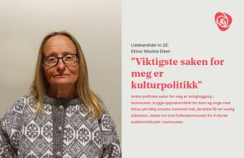 Ellinor Nikoline Eiken er vår listekandidat nr  22 til kommunestyre 2019-2023