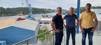 Rune Hvass, Steinar Ostermann, Svein Harald Monsen på Arendal Havn, Eydehavn