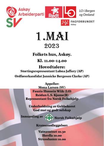 Velkommen til 1.mai feiring på Folkets Hus 1.mai mellom 11 og 14.